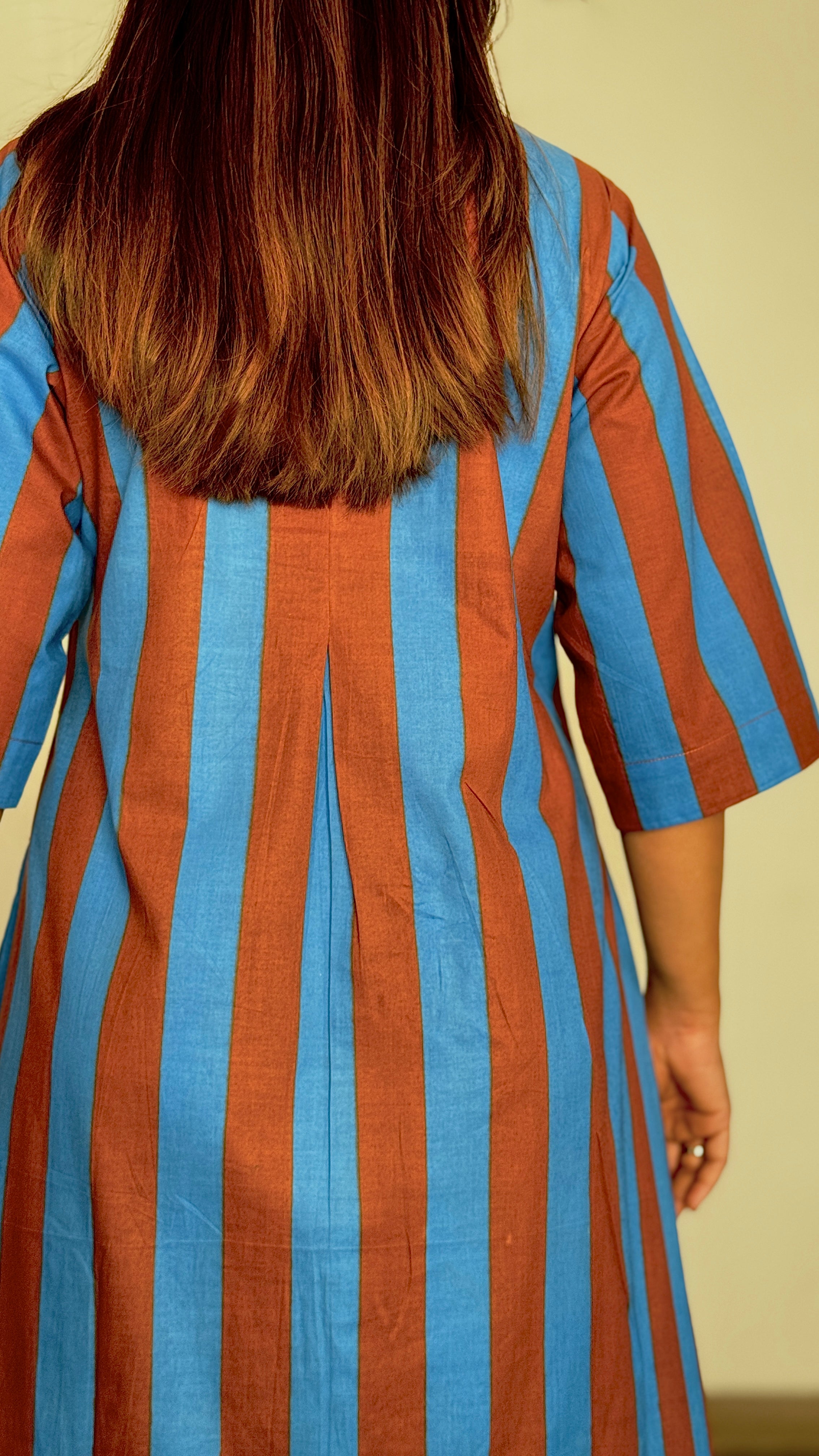 Blue brown Stripe dress